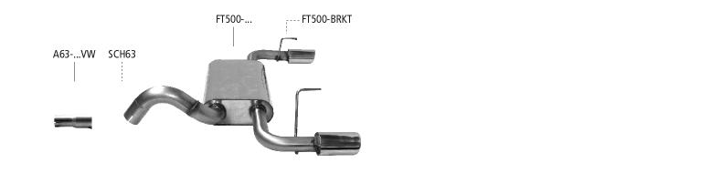 Bastuck Sportauspuff für Ford KA Typ RU8  2x 1x110x70mm, oval
