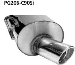 Bastuck Sportauspuff für Peugeot 206 für Fahrzeuge mit länglichem Heckschürzenausschnitt 1x90mm, gerade
