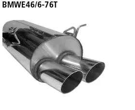 Bastuck Sportauspuff für BMW 320i Typ E46 (Limousine) 2x76mm, 20° schräg geschnitten