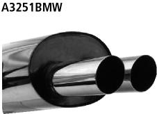 Bastuck Sportauspuff für BMW 325i Typ E36 (Cabrio) 2x76mm, gerade