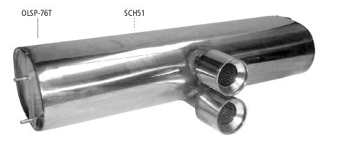 Bastuck Sportauspuff für Opel Speedster 2x76mm, gerade Ausgang mittig