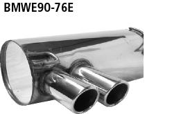 Bastuck Sportauspuff für BMW 318i Typ E90 (Limousine) 2x76mm, eingerollt 20° schräg geschnitten
