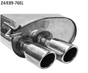 Bastuck Sportauspuff für BMW Z4 Roadster Typ E89 2x76mm, mit Lippe 20° schräg geschnitten 