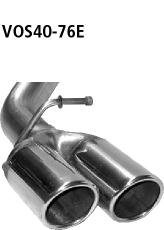 Bastuck Sportauspuff für Volvo V50 2x76mm, mit Lippe 20° schräg geschnitten 