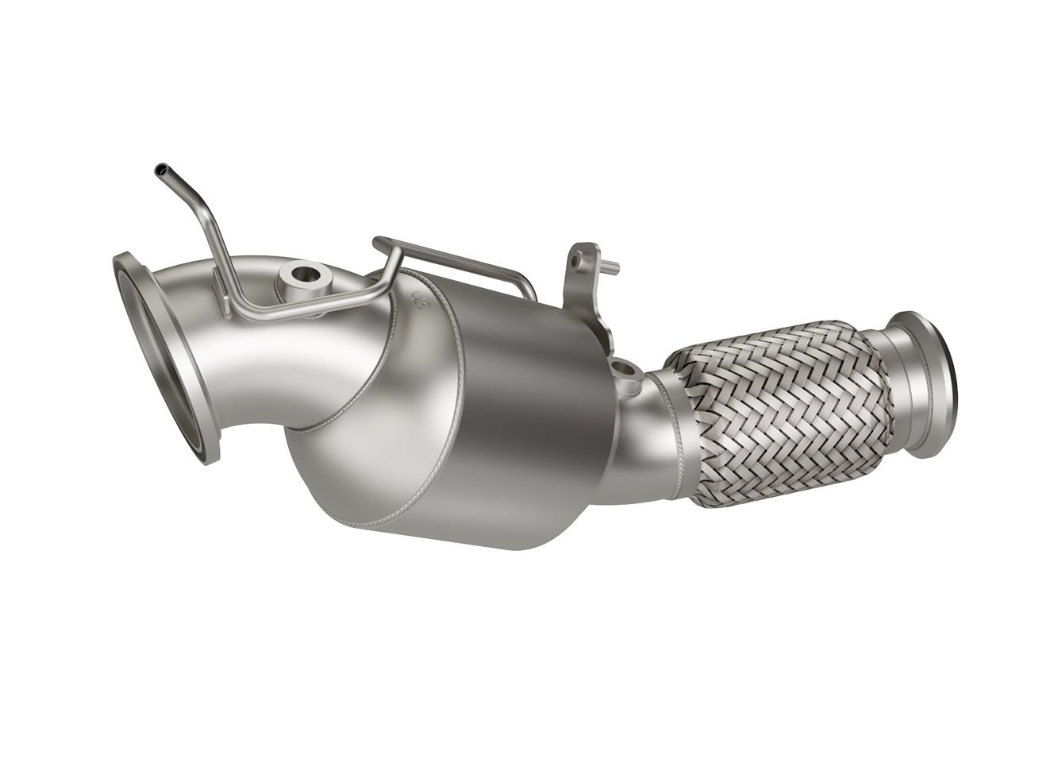 HJS Downpipe 89mm für BMW B48 G20 G21 G22 G26 G23 G30 G31 G01 mit OPF