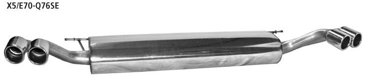 Bastuck Sportauspuff für BMW X5 Typ E70 2x 2x76mm, seitlich schräg geschnitten