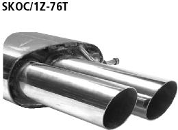 Bastuck Sportauspuff für Skoda Octavia II Kombi Typ 1Z5 2x76mm, 20° schräg geschnitten