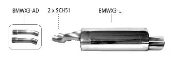 Bastuck Sportauspuff BMW X3 E83 2x76mm 