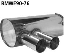 Bastuck Sportauspuff für BMW 318i Typ E90 (Limousine) 2x76mm, gerade