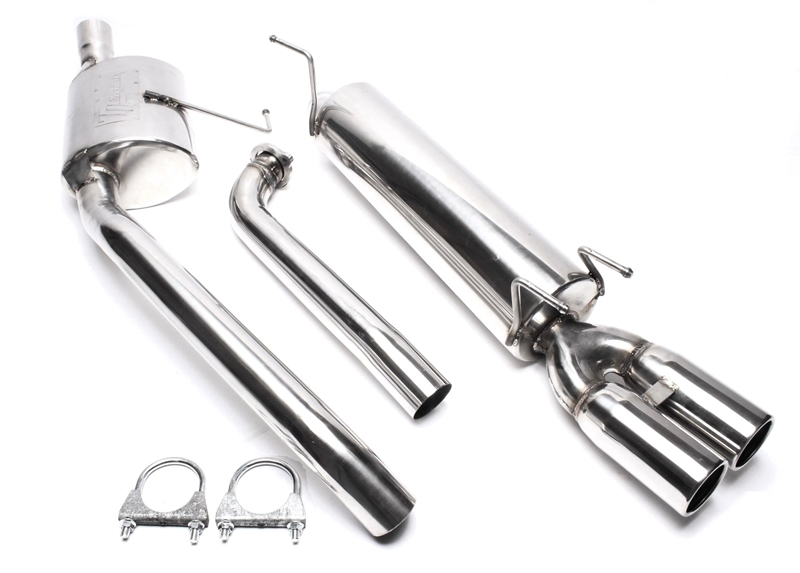 TA Technix Edelstahlanlage 2x76mm rund/gebördelt passend für Opel Omega B / 4-​Zylinder Caravan