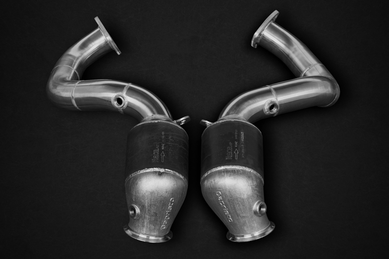 Capristo Downpipes als Katersatz und Hitzeschutz, ohne ECE, Aston Martin Vantage