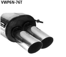 Bastuck Sportauspuff für Seat Ibiza Typ 6K 2x76mm, abgeschrägt