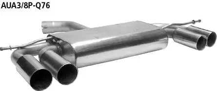 Bastuck Sportauspuff für Audi A3 Typ 8P 2x 2x76mm, gerade