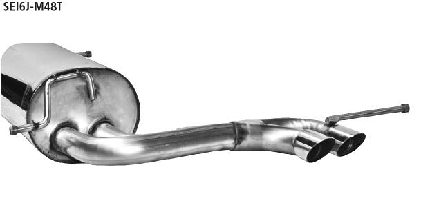 Bastuck Sportauspuff für Seat Ibiza Typ 6J SC 2x48mm, 48° schräg geschnitten Ausgang mittig
