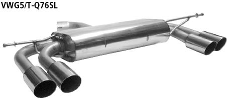 Bastuck Sportauspuff für Seat Leon Typ 1P 2x 2x76mm, 20° schräg geschnitten