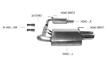 Bastuck Sportauspuff für Honda Accord VII Limousine (CL,CN) 2x 1x100mm, gerade