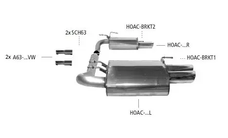 Bastuck Sportauspuff für Honda Accord VII Limousine (CL,CN) 2x 1x100mm, gerade