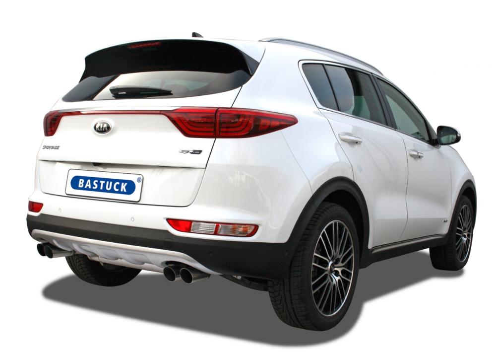 Bastuck Sportauspuff für Kia Sportage IV Typ QLE für GT-Line 2x 2x76mm 20° schräg