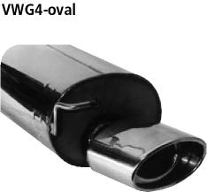 Bastuck Sportauspuff für Seat Leon Typ 1M für Fahrzeuge ohne originalen Heckschürzenausschnitt 153x95mm, oval