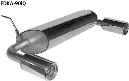 Bastuck Sportauspuff für Ford Fiesta IV Typ JAS/JBS mit Querschalldämpfer 2x 1x90mm, gerade