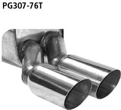 Bastuck Sportauspuff für Peugeot 307 2x76mm, abgeschrägt