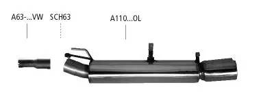 Bastuck Sportauspuff Opel Kadett E 2x90mm 