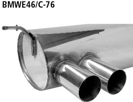 Bastuck Sportauspuff für BMW 316ti Typ E46 (Compact) 2x76mm, gerade