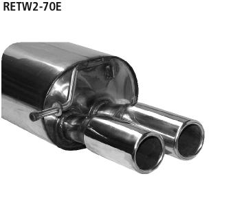 Bastuck Sportauspuff für Renault Twingo Typ CNO 2x70mm, gerade mit Lippe