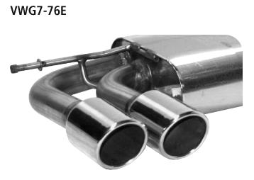 Bastuck Sportauspuff für Seat Leon Typ 5F für Mehrlenker-HA 2x76mm, mit Lippe 20° schräg geschnitten 