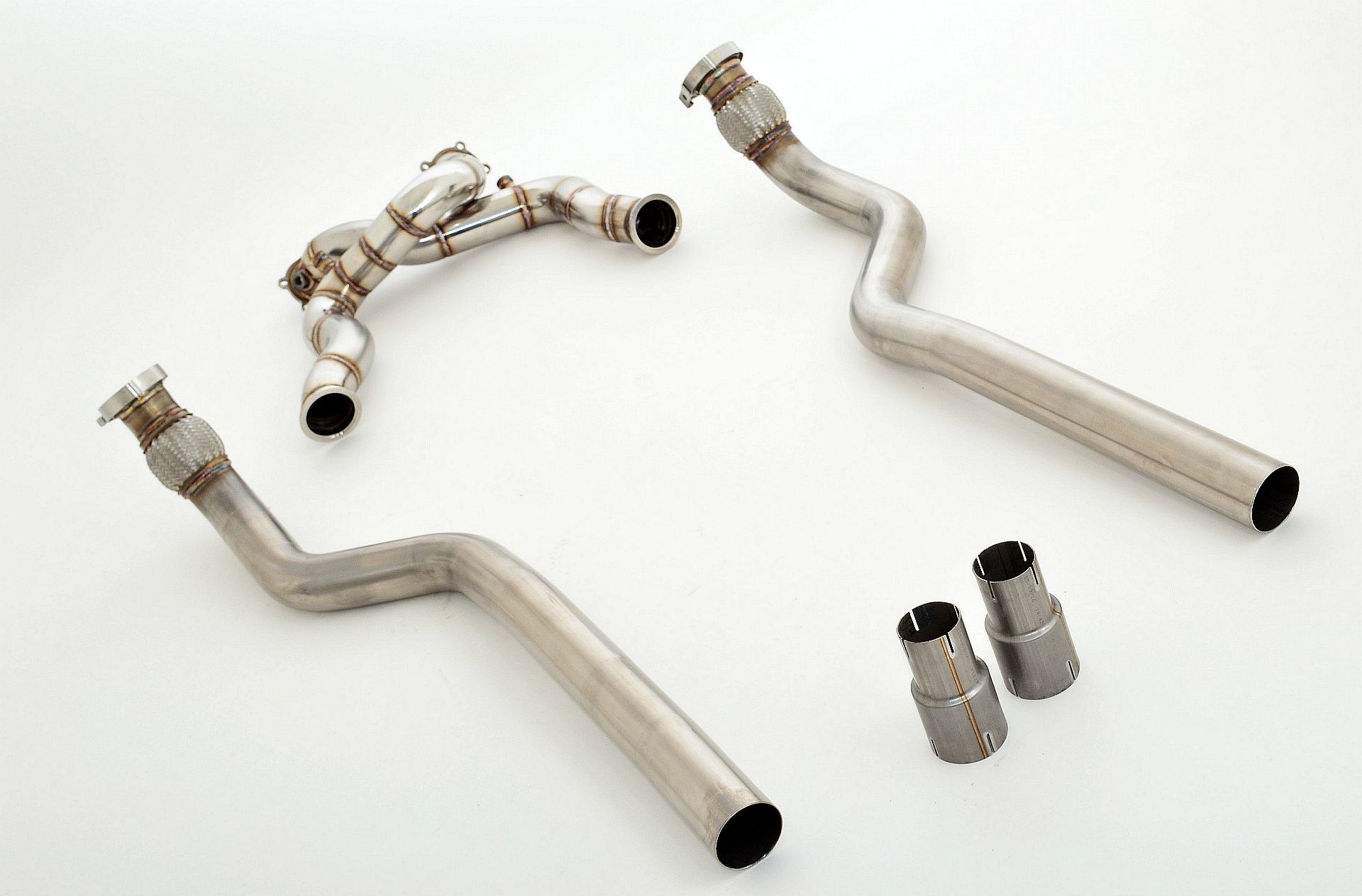 Friedrich Motorsport 2x 76mm Downpipe Edelstahl 
