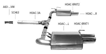 Bastuck Sportauspuff für Honda Accord VII Limousine (CL,CN) 2x 1x100mm, gerade
