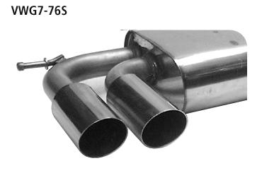 Bastuck Sportauspuff für Seat Leon Typ 5F für Starrachse-HA 2x76mm, 20° schräg geschnitten