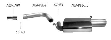 Bastuck Sportauspuff Audi A4 8E5/B6 Avant 1x90mm 