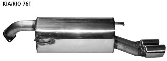 Bastuck Sportauspuff für Kia Rio III Typ UB 2x76mm, 20° schräg geschnitten