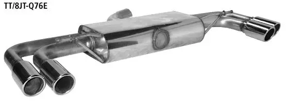 Bastuck Sportauspuff für Audi TT II Typ 8J (Coupé) 2x 2x76mm, mit Lippe 20° schräg geschnitten