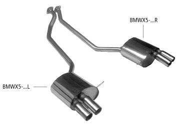 Bastuck Sportauspuff für BMW X5 Typ E53 2x 1x135x75mm, flachoval