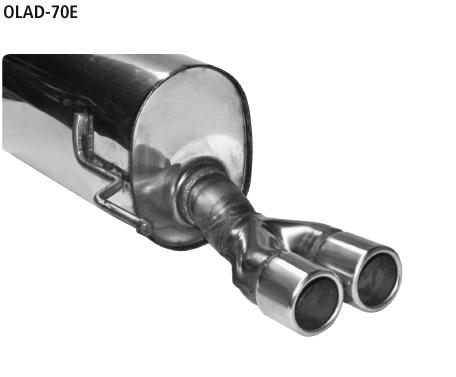 Bastuck Sportauspuff für Opel Adam 2x70mm, gerade mit Lippe