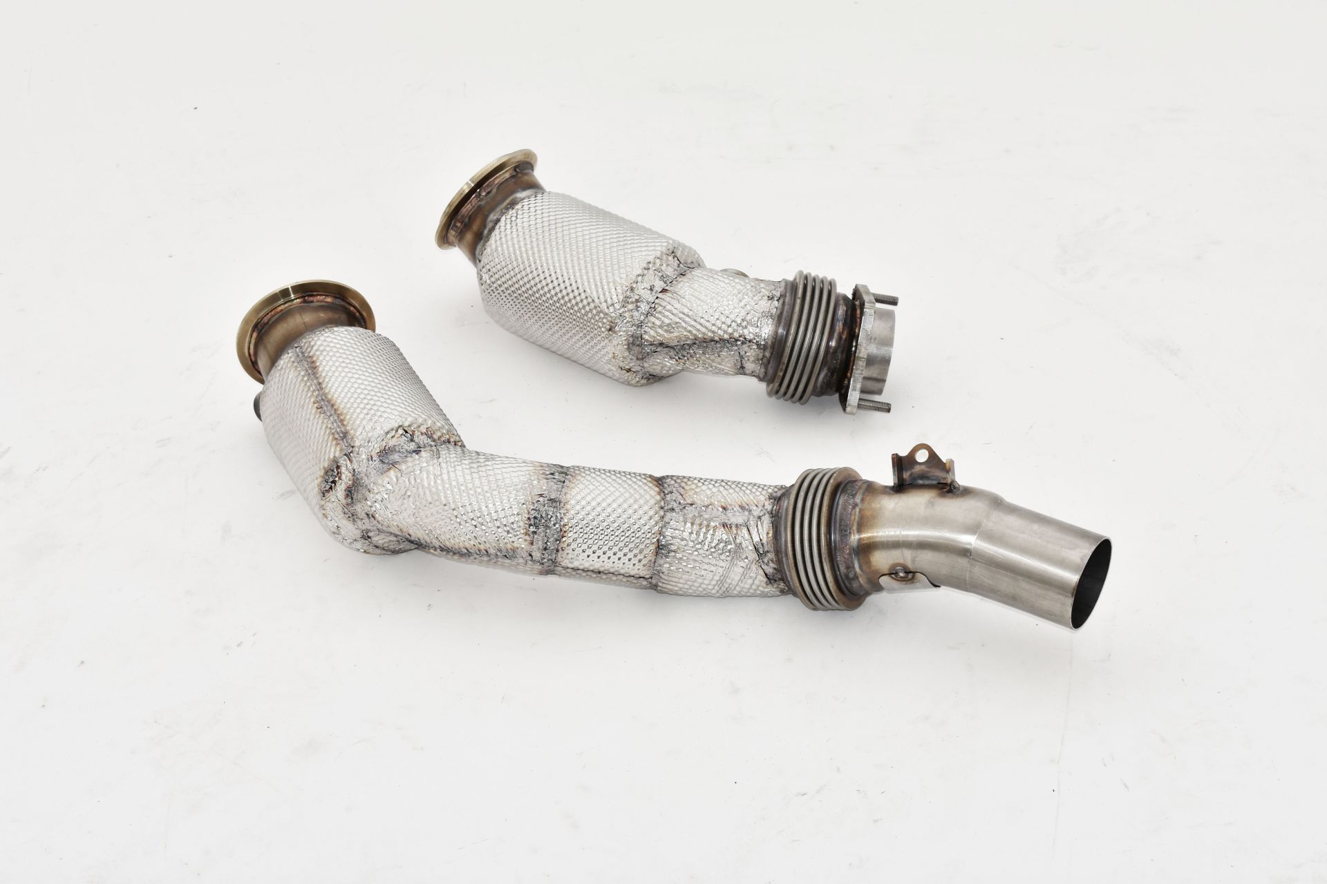 Friedrich Motorsport 2x80/65mm Downpipe mit 200 Zellen HJS Sport-Kat. Edelstahl 