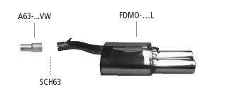 Bastuck Sportauspuff für Ford Mondeo III Limousine Typ B4Y 2x76mm, abgeschrägt