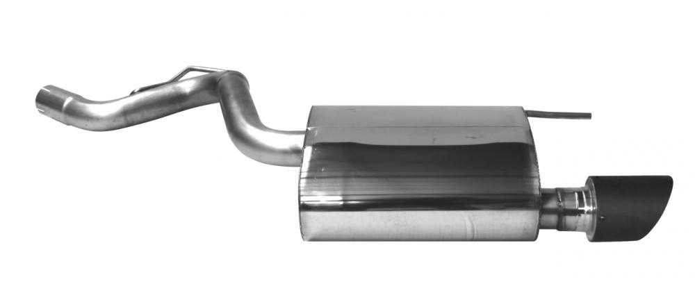 Bastuck Sportauspuff für Ford Mustang VI Cabrio ohne Klappensteuerung 2x 1x100mm, 30° schräg Carbon