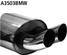 Bastuck Sportauspuff für BMW 318i Typ E36 (Cabrio) 2x76mm, DTM-Style