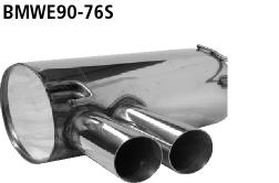 Bastuck Sportauspuff für BMW 318i Typ E90 (Limousine) 2x76mm, seitlich schräg geschnitten