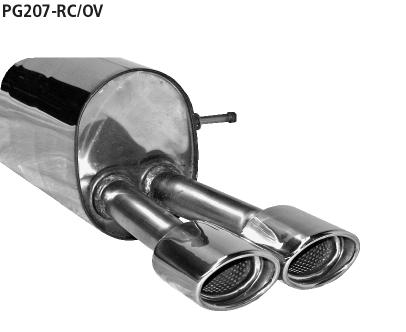 Bastuck Sportauspuff für Peugeot 207 2x110x70mm, oval