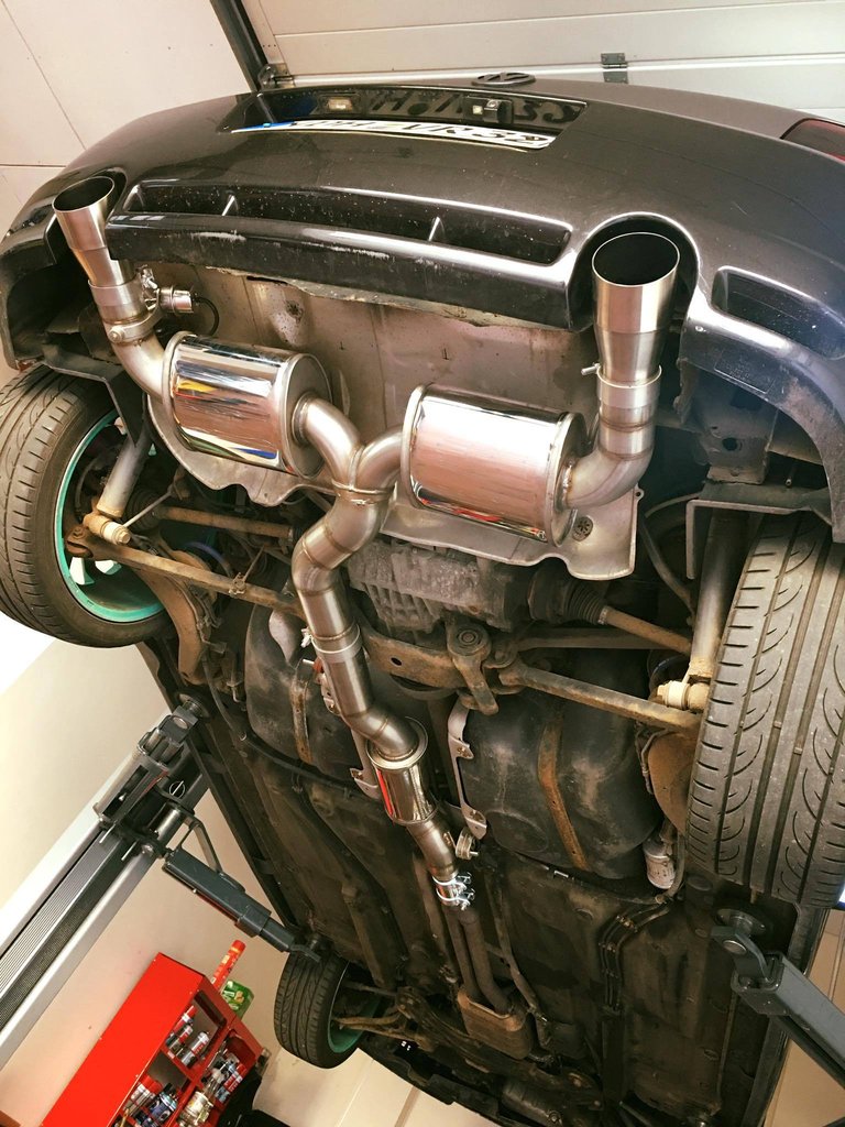 Zinram 90mm 3,5" Klappenanlage Abgasanlage Edelstahl VW Golf 4 R32