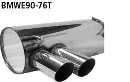 Bastuck Sportauspuff für BMW 330i Typ E90 (Limousine) 2x76mm, 20° schräg geschnitten