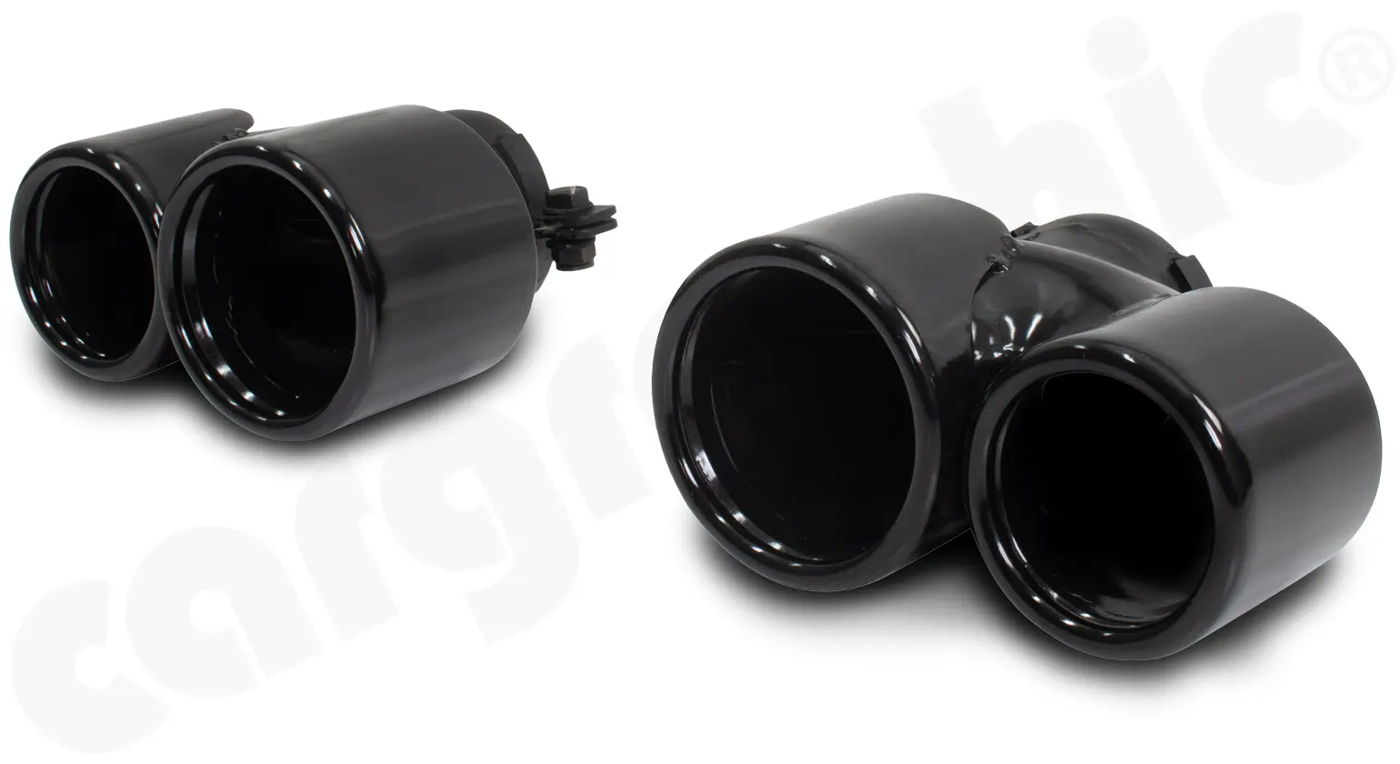 CARGRAPHIC Doppel-Endrohrsatz für Porsche 996 Turbo Bild