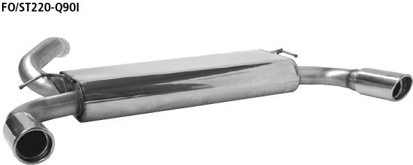 Bastuck Sportauspuff für Ford Focus II Typ DA3 (Schrägheck) 2x 1x90mm, 20° schräg geschnitten