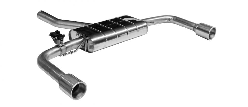 Bastuck Sportauspuff für Volvo V60 Typ Z mit Klappensteuerung 2x 1x100mm, gerade mit Lippe und Einsatz