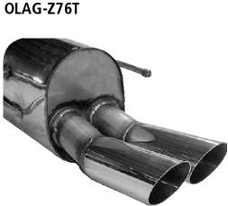 Bastuck Sportauspuff für Opel Zafira A 2x76mm, abgeschrägt
