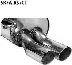 Bastuck Sportauspuff für Seat Ibiza Typ 6L für Fahrzeuge mit originalem Heckschürzenausschnitt 2x70mm, abgeschrägt